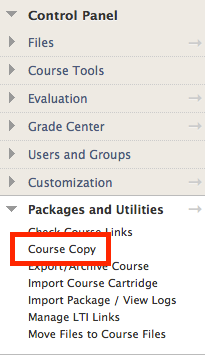Blackboard Course Copy