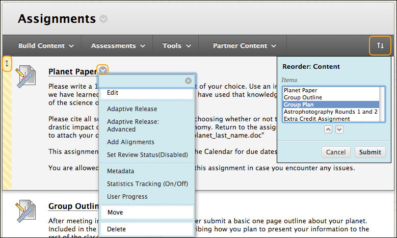 assignments