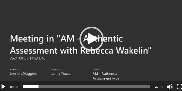 Authentic Assessment with Rebecca Wakelin