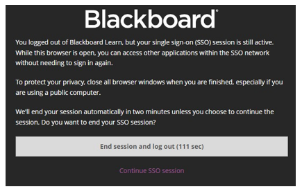 Blackboard sign on error