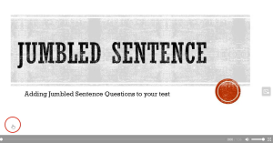 Jumbled Sentence Questions