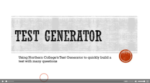 Using the Blackboard Test Generator