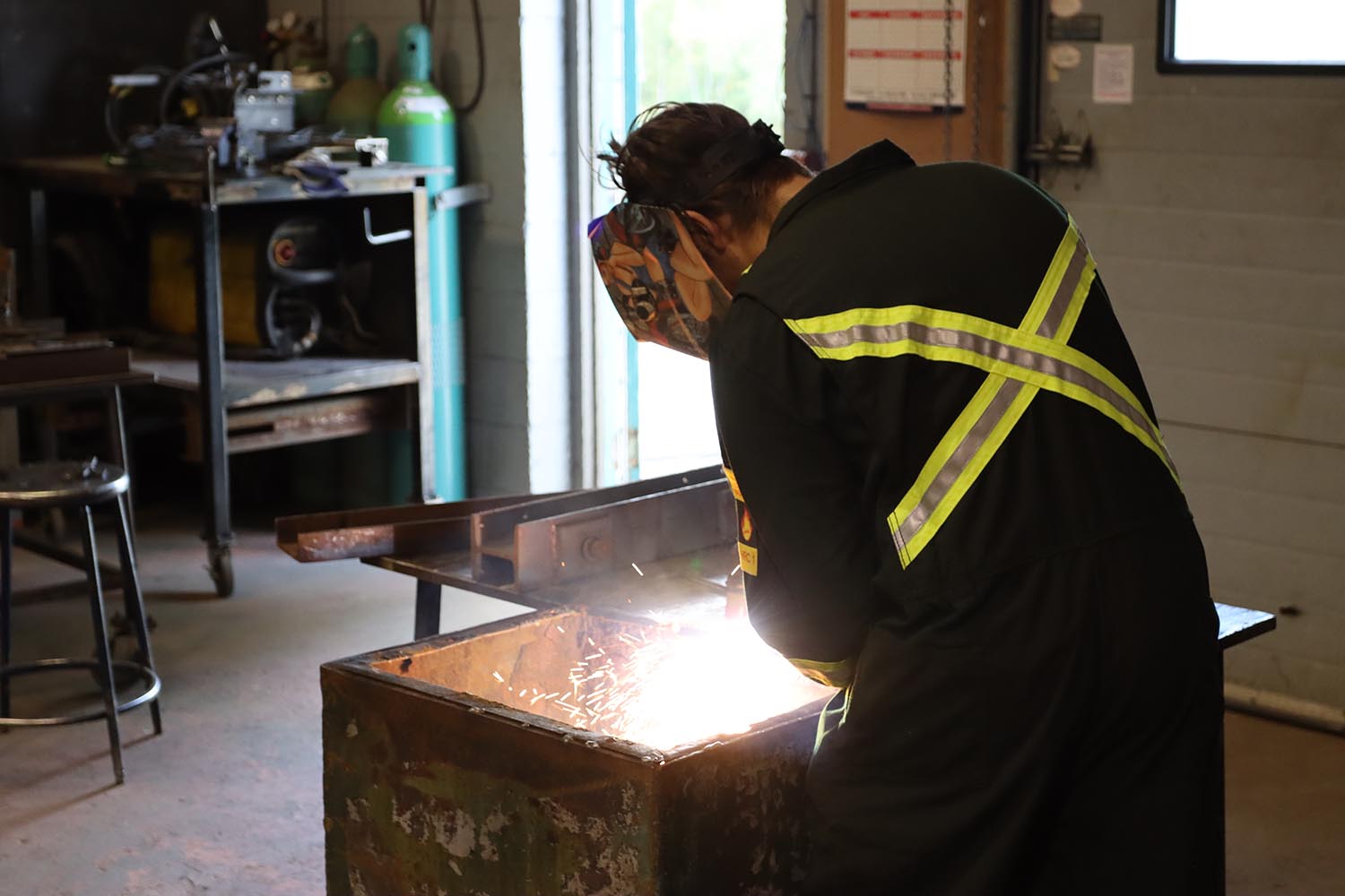 Northern College Student welding