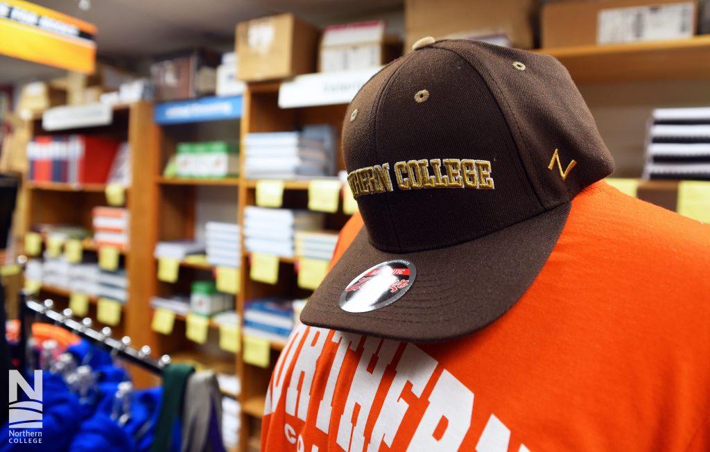 Campus Bookstore and Northern College branded clothing at Timmins Campus