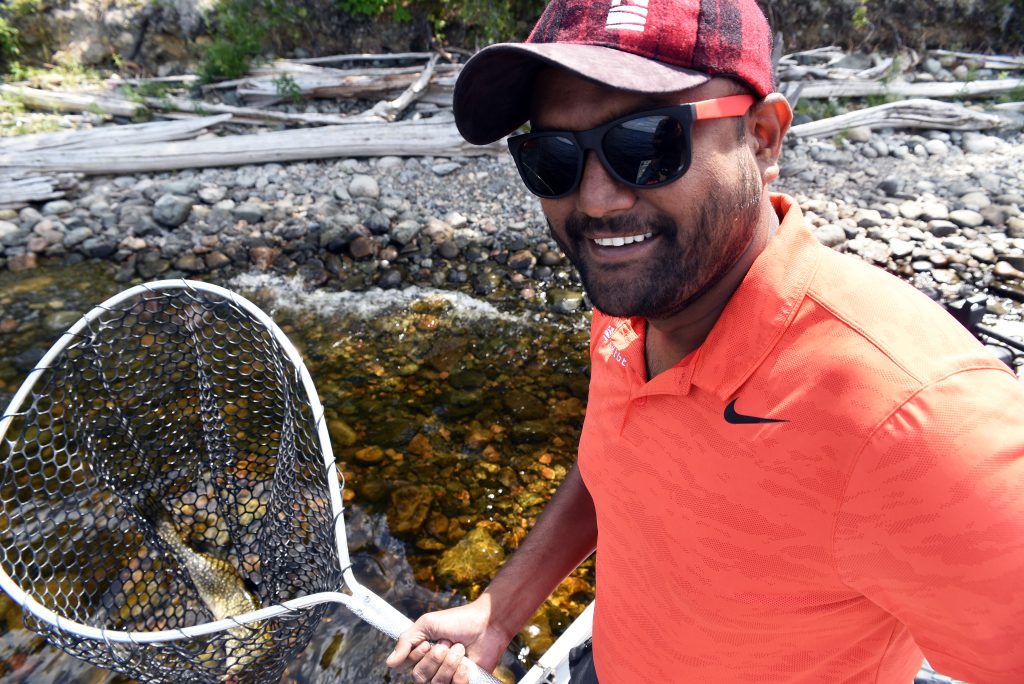 International student in summer fishing at Northern College