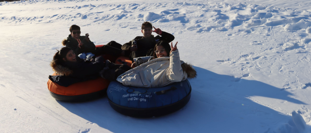 Students from Northern College tubing