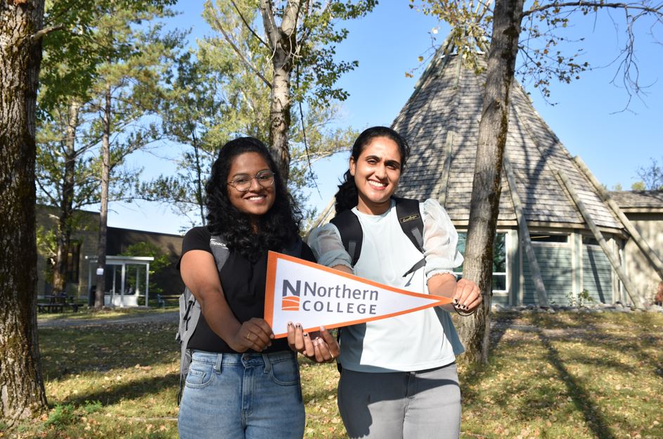Timmins students outside at Northern College