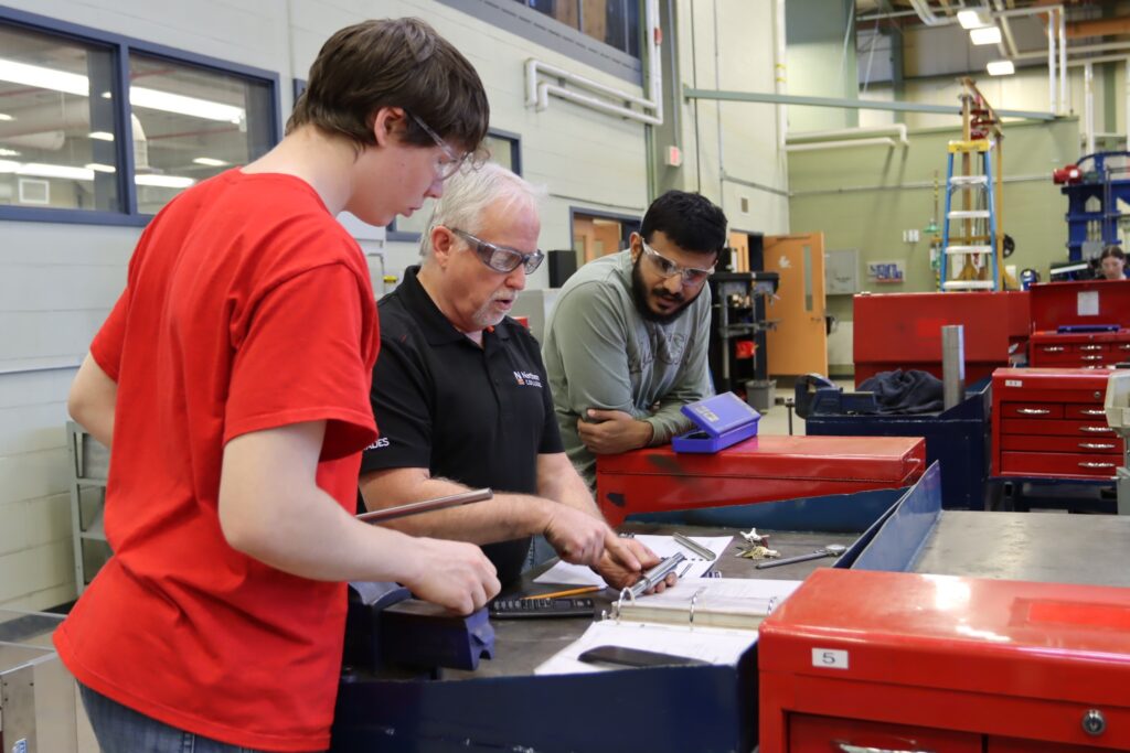 Northern College trades students in shop at Timmins Campus