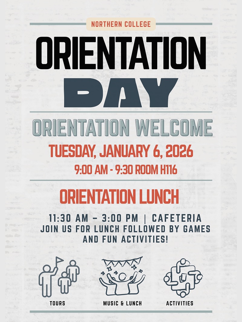 Orientation day in timmins northern college campus