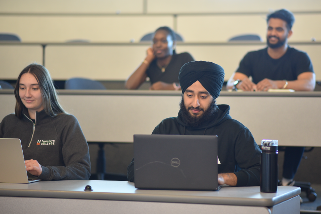 college students in class