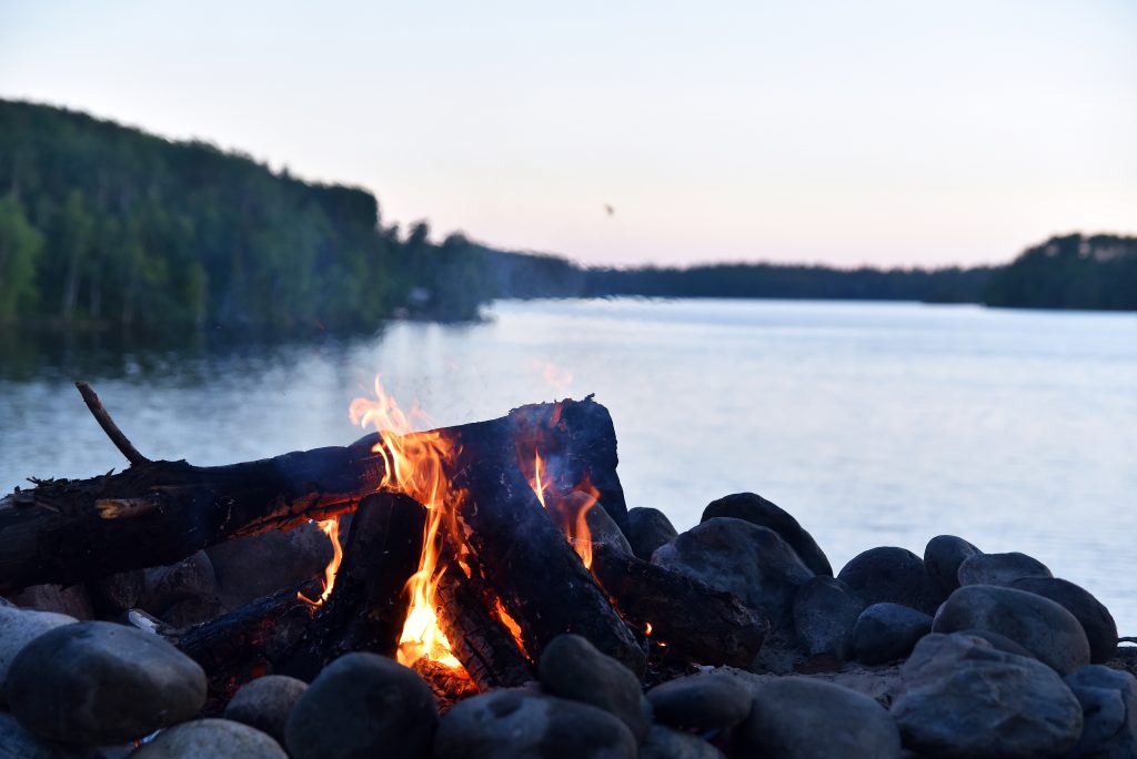 Campfire by the lake