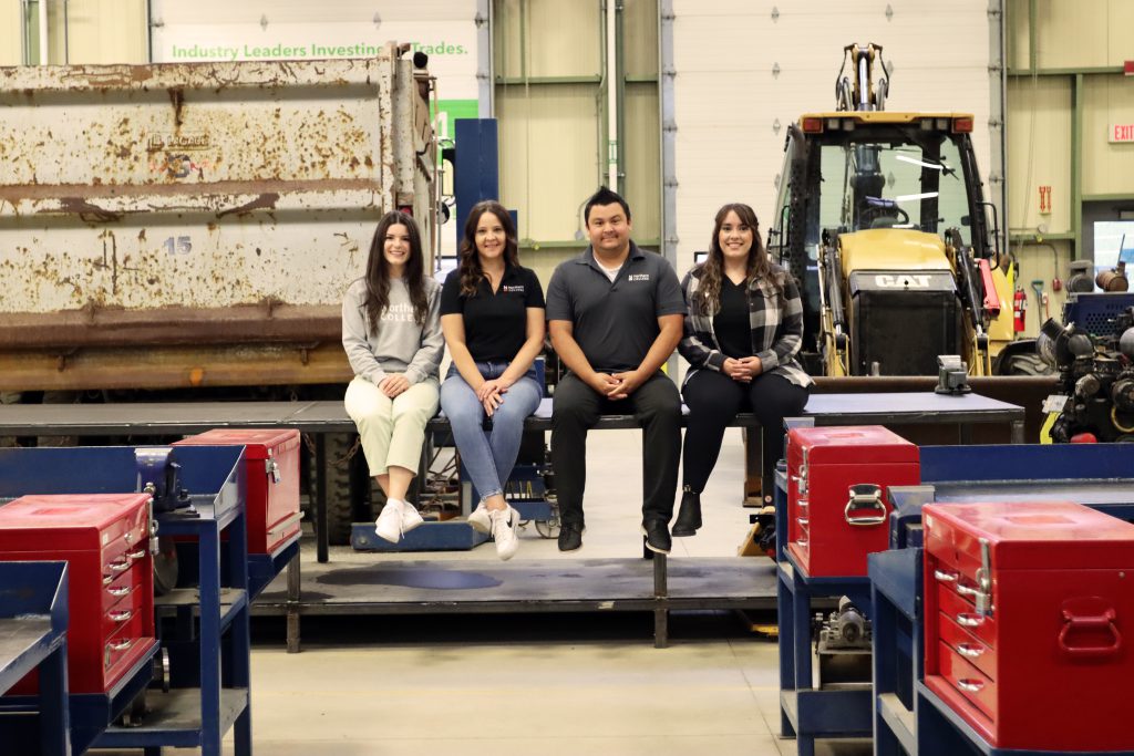 northern college staff in trades shop