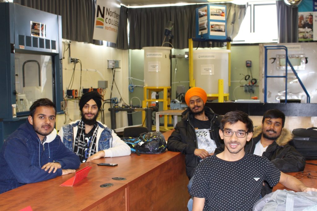 International students in college lab at Timmins Campus