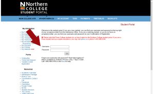 Screenshot of Student Account to display how to input your username and password found on the top right of your offer/confirmation letter to log in to your account.