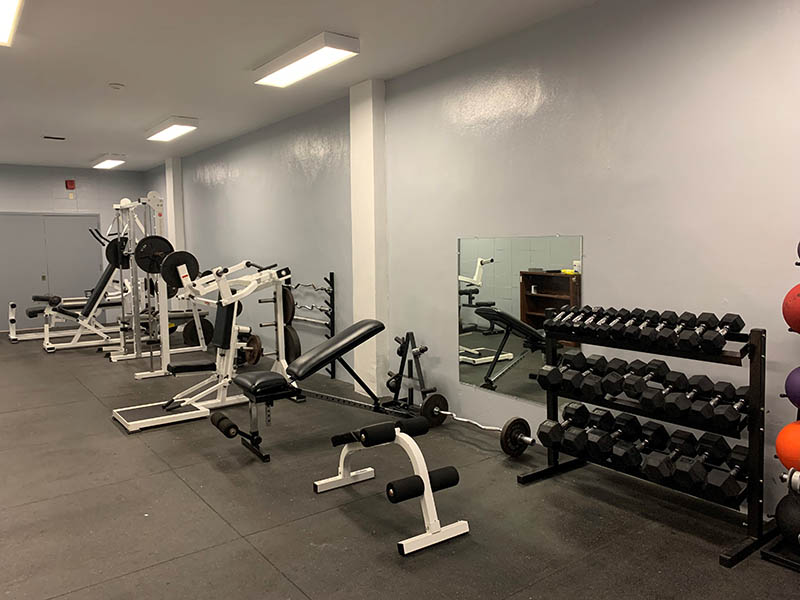 Weight room at Kirkland Lake campus